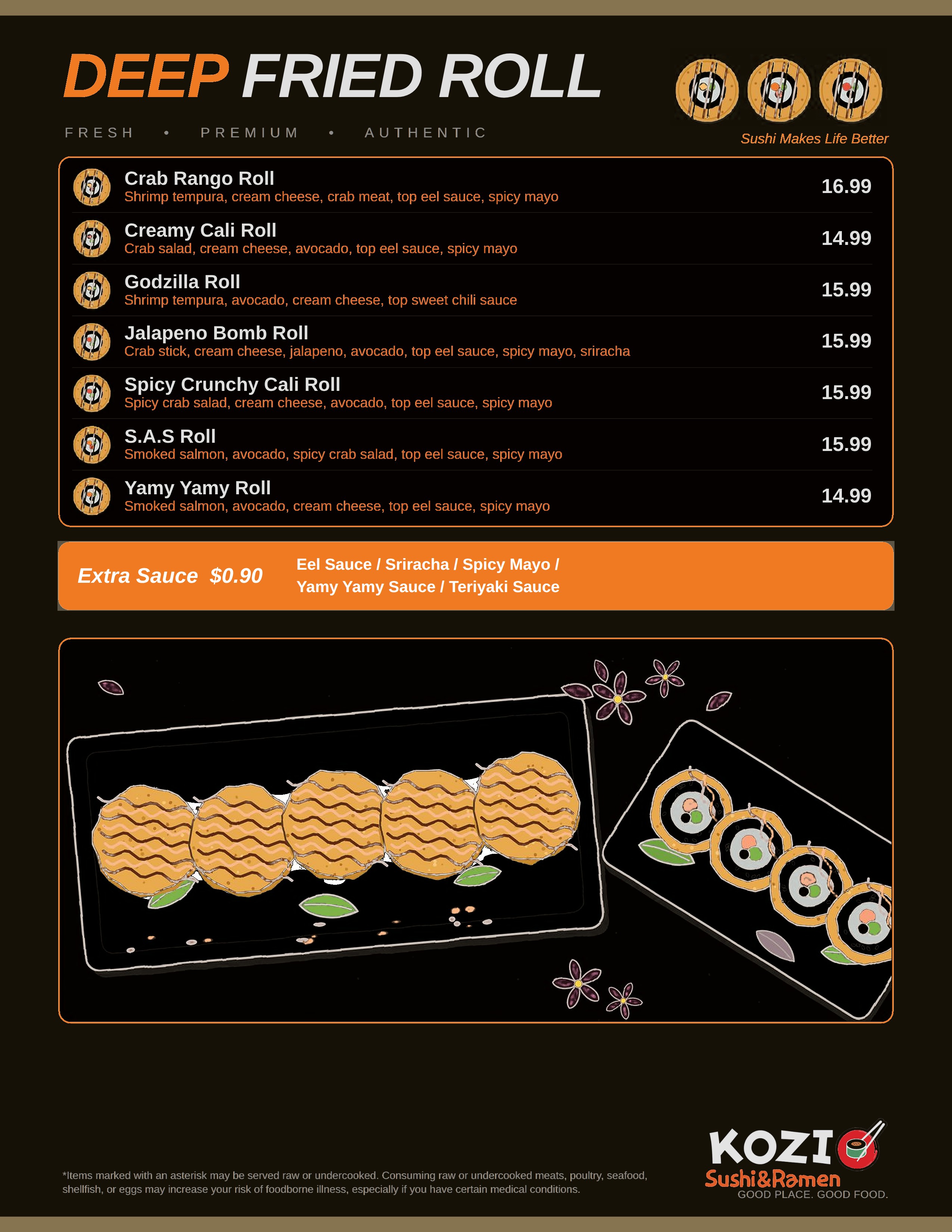 Deep Fried Roll menu page